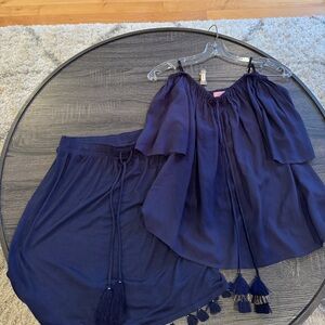 Lilly Pulitzer XS set- Deep Blue Top & Skirt